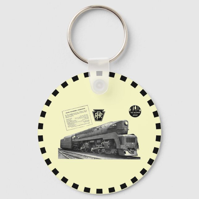 Baldwin-Pennsylvania Railroad T-1 Steam Locomotive Keychain (Front)