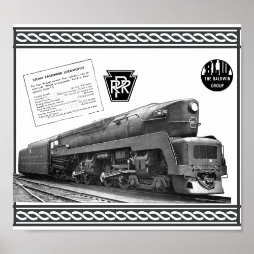 Baldwin_Pennsylvania Railroad T_1 Steam Locomotive Poster