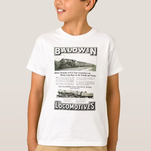Baldwin Steam Locomotive Mountain Type in 1924 T_Shirt