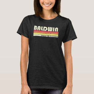 Baldwin Surname Retro Vintage 80s 90s Birthday Reu T-Shirt