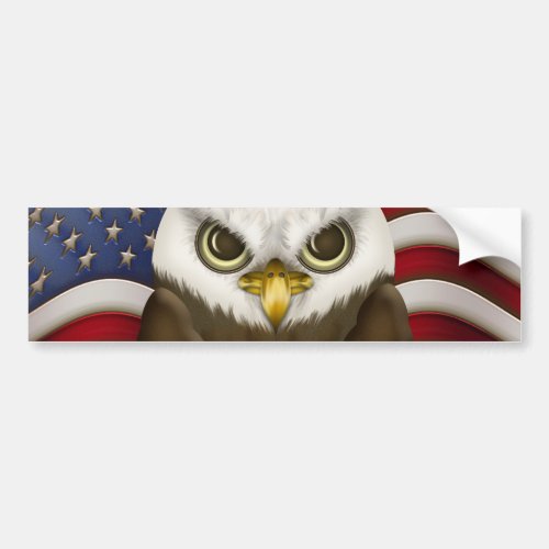 Baldwin The Cute Bald Eagle Bumper Sticker