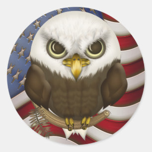 Baldwin The Cute Bald Eagle Classic Round Sticker
