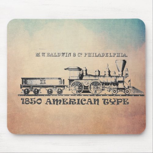 Baldwin vintage American type locomotive 1850 Mouse Pad