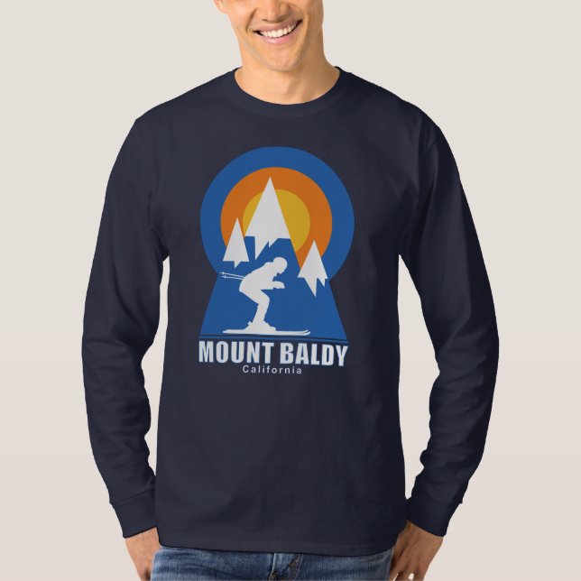 Baldy Mountain Ski Sunset Retro T-Shirt (Front)