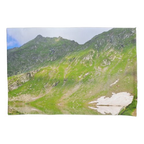 Balea Lake Mountain Slope – Romania Alpine Print Pillow Case