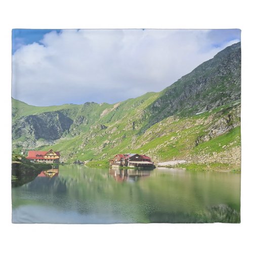 Balea Lake Reflection – Carpathian Alpine Print Duvet Cover