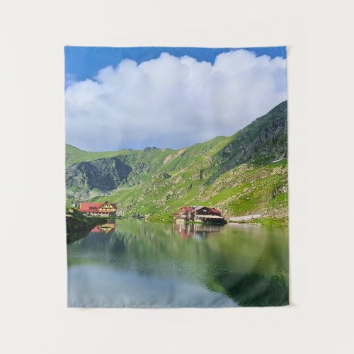 Balea Lake Reflection – Carpathian Alpine Print Tapestry