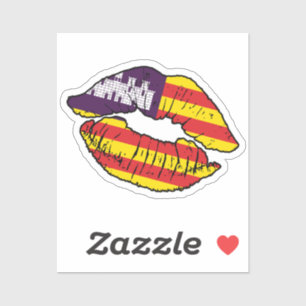 Balearic Islands Balearic Lipstick Love Flag Sticker
