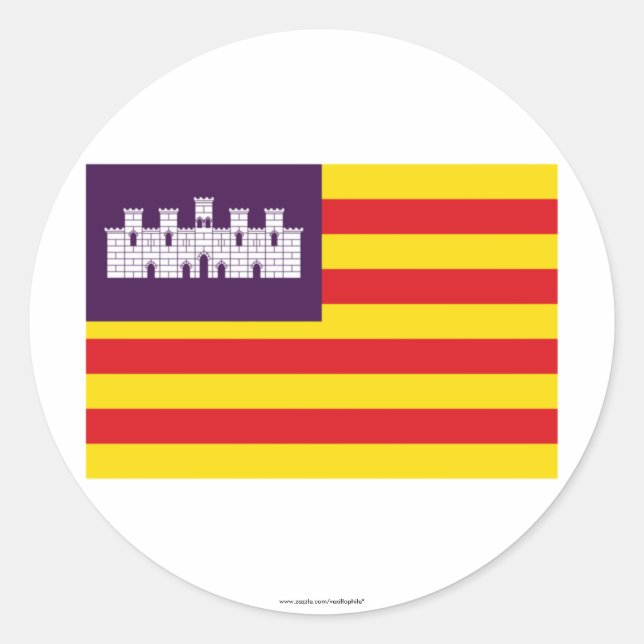 Balearic Islands flag Classic Round Sticker (Front)