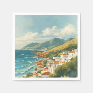 Balearic Islands Vintage French Riviera Travel Napkins