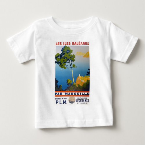 Balearic Islands Vintage French Travel Baby T_Shirt