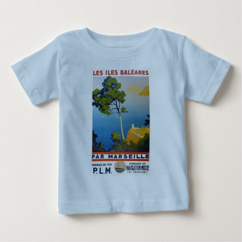 Balearic Islands Vintage French Travel Baby T_Shirt
