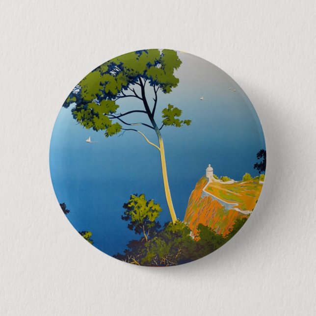 Balearic Islands Vintage French Travel Button (Front)