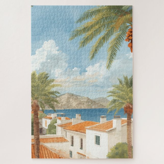 Balearic Islands Vintage French Travel Jigsaw Puzzle (Vertical)