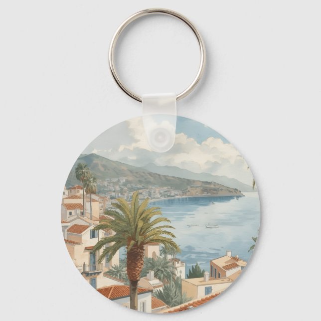 Balearic Islands Vintage French Travel Keychain (Front)