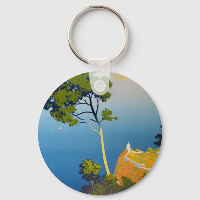 Balearic Islands Vintage French Travel Keychain (Front)