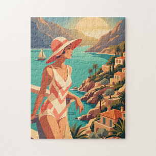Balearic Islands Vintage Woman Puzzle Scenic
