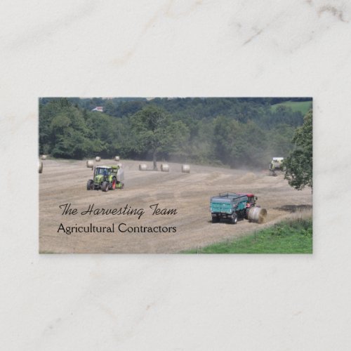 Baler and combine harvesting business card