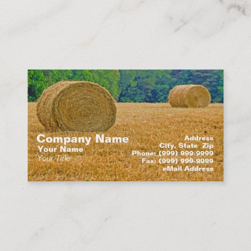 Customizable Bales of Hay Business Card Template