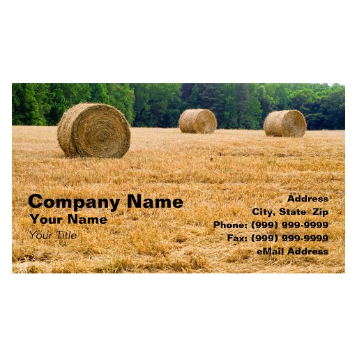 Customizable Bales of Hay Business Card Templates