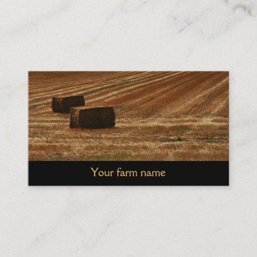 bales of hay _ hay for sale _ farm business card