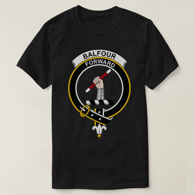 Balfour Crest Tartan Clan Scottish Clan T-Shirt (Design Front)