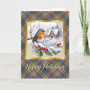 Balfour Crest & Tartan w/Robin Personalized  Card