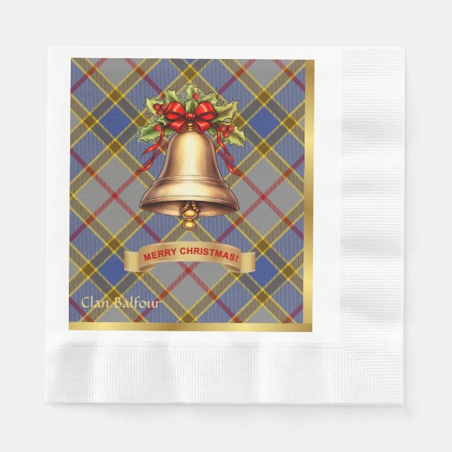 Balfour Personalized Tartan Christmas Napkins (Front)