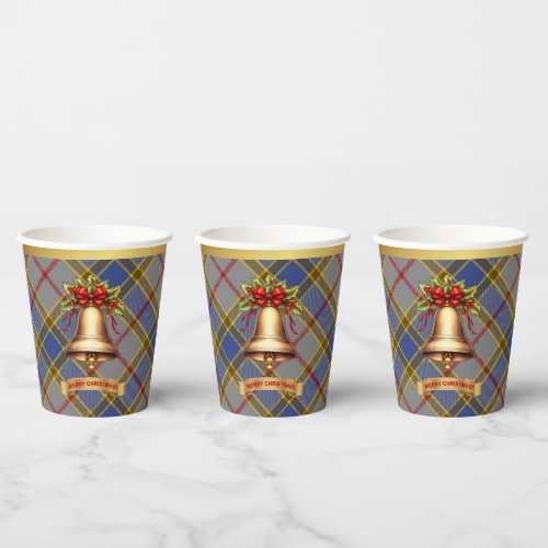 Balfour Personalized Tartan Christmas  Paper Cups