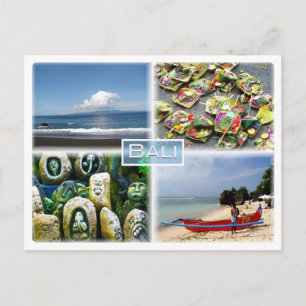 Bali - Balinese Stone Carvings - Padang beach Postcard