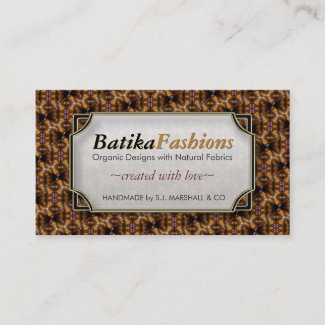Bali Batika Fashion Modern Pattern Business Cards (Front)