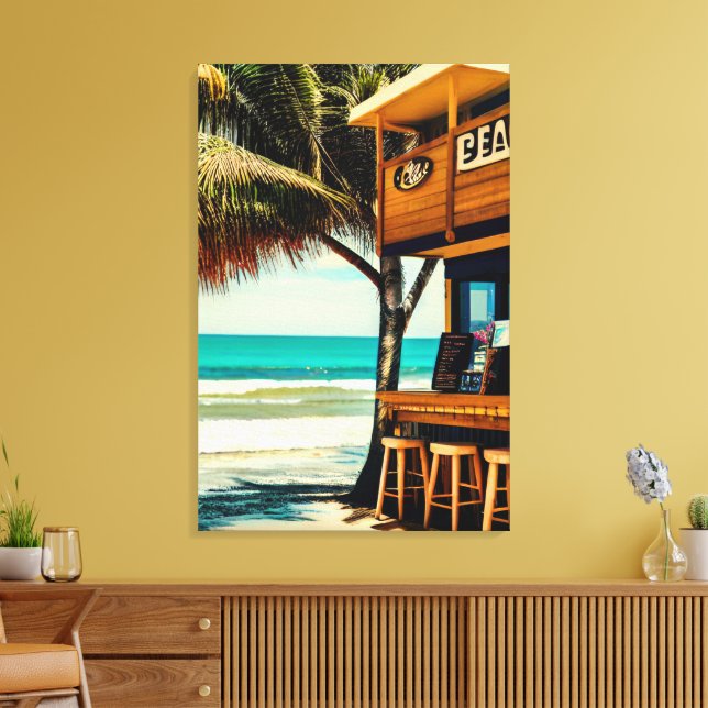 Bali Beach Cafe Bar Canvas Print (Insitu(LivingRoom))