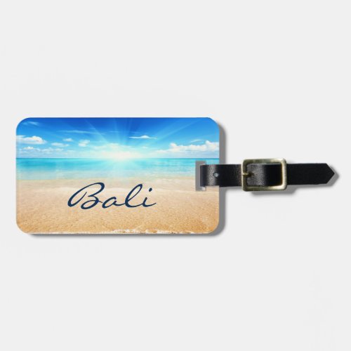 Bali beach sunrise luggage tag