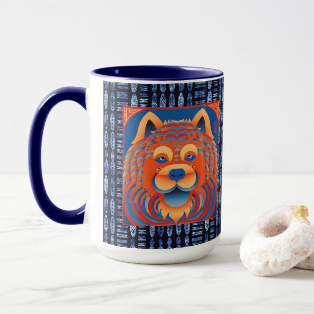 BALI BLISS Chow dog  15 ounce Mug (With Donut)