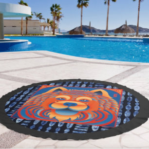 BALI BLISS Chow dog ROUND Beach Towel