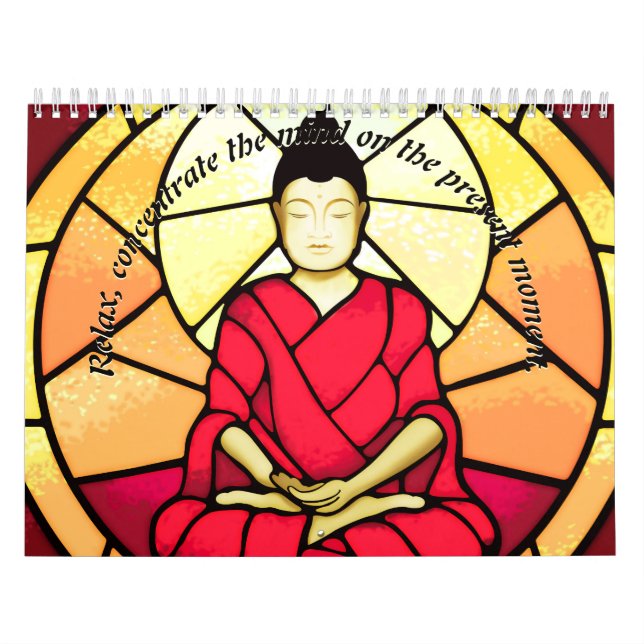 Bali buddha stain glass window calendar (Cover)