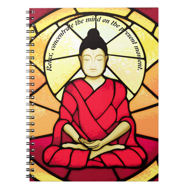 Bali buddha stain glass window notebook (Front)