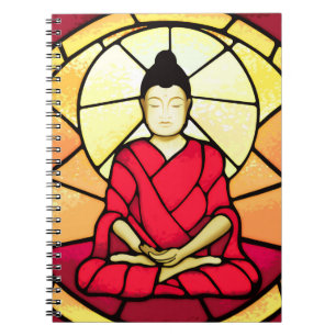 Bali buddha stain glass window notebook