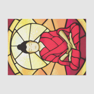 Bali buddha stain glass window tissue paper