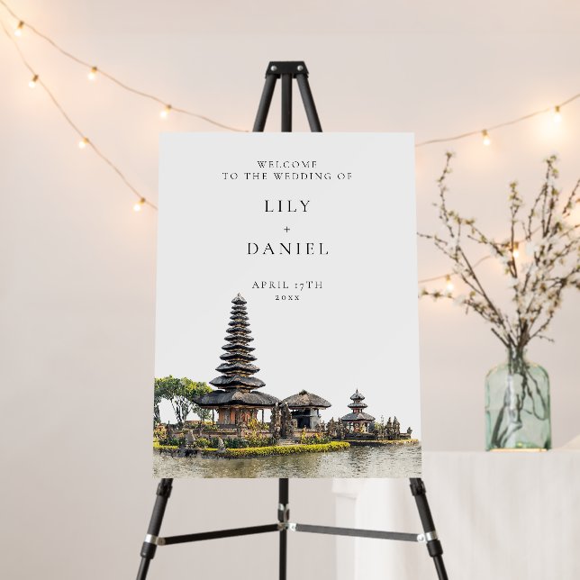 Bali Destination Wedding Welcome Sign (In Situ (Stand))