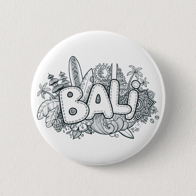 Bali doodle button (Front)