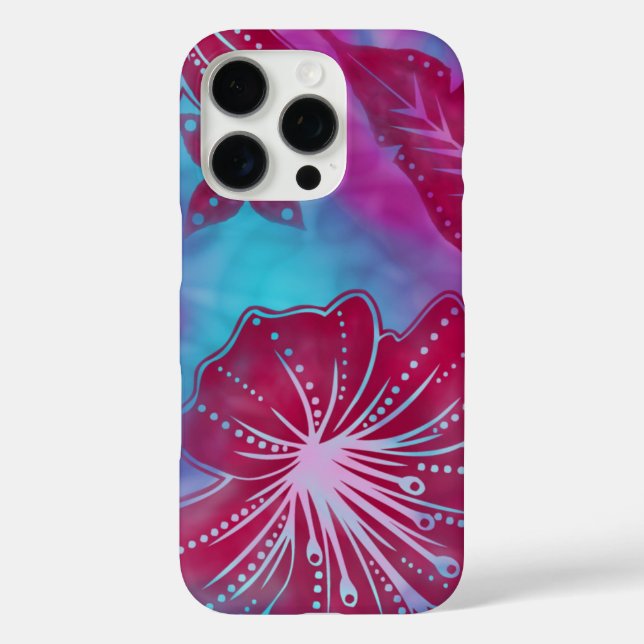 Bali Flower Batik Tropical Hawaiian Magenta Pink Case-Mate iPhone Case (Back)