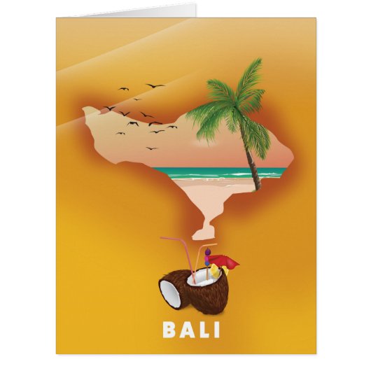 Bali illustrated map cards (Front)