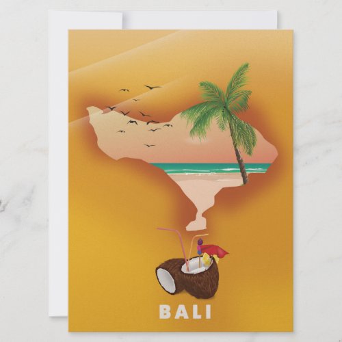 Bali illustrated map invitation