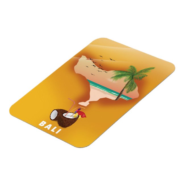 Bali illustrated map magnet (Left Side)