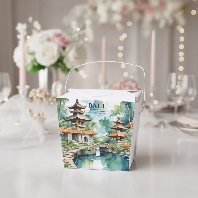 Bali Indonesia Asian Tropical Destination Wedding Favor Boxes (Creator Uploaded)