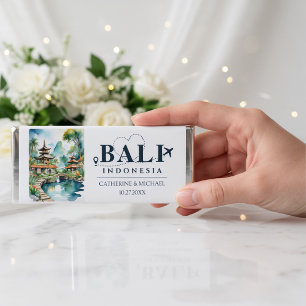 Bali Indonesia Asian Tropical Destination Wedding Hershey Bar Favors