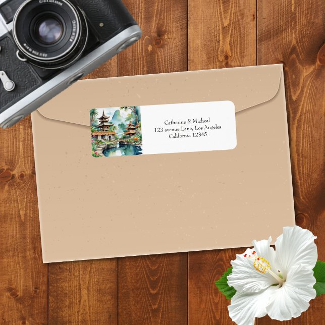 Bali Indonesia Asian Tropical Destination Wedding Label (Creator Uploaded)