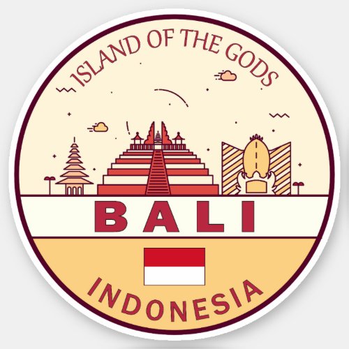 Bali Indonesia City Skyline Emblem Sticker