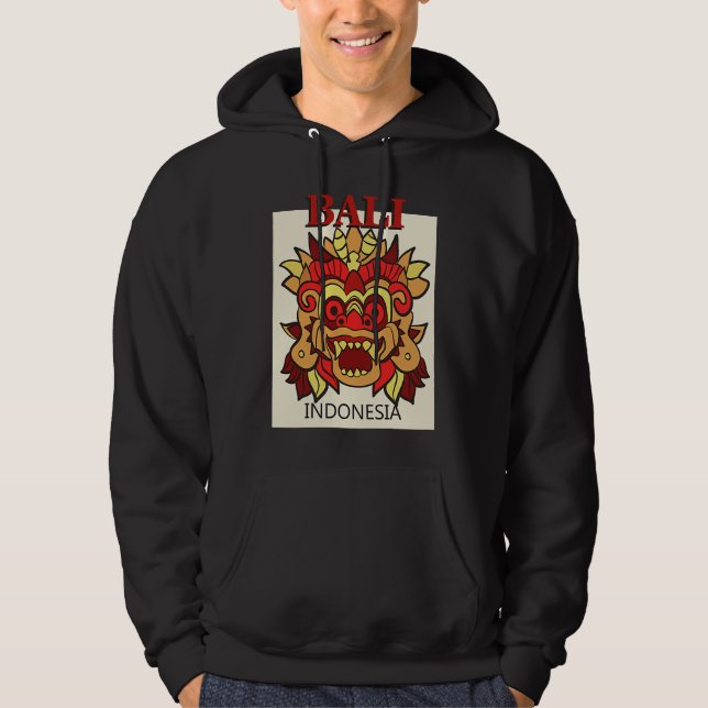 Bali Indonesia Dragon Mask Island Travel Holiday A Hoodie (Front)